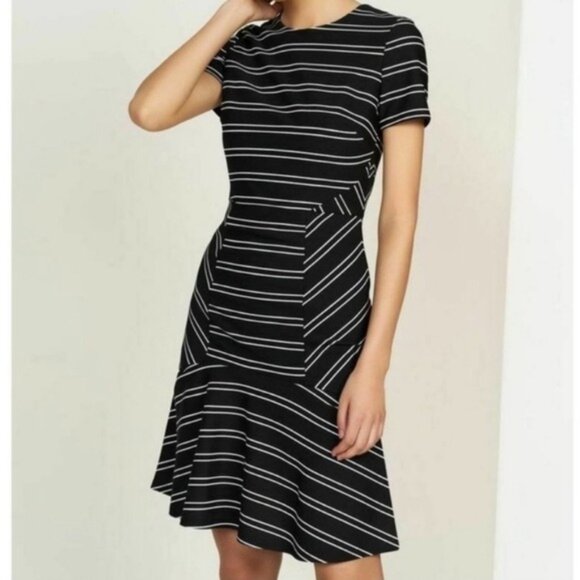 Anthropologie Hutch Eleanor Black & White Striped Shift Dress Size Small Career - Picture 13 of 13